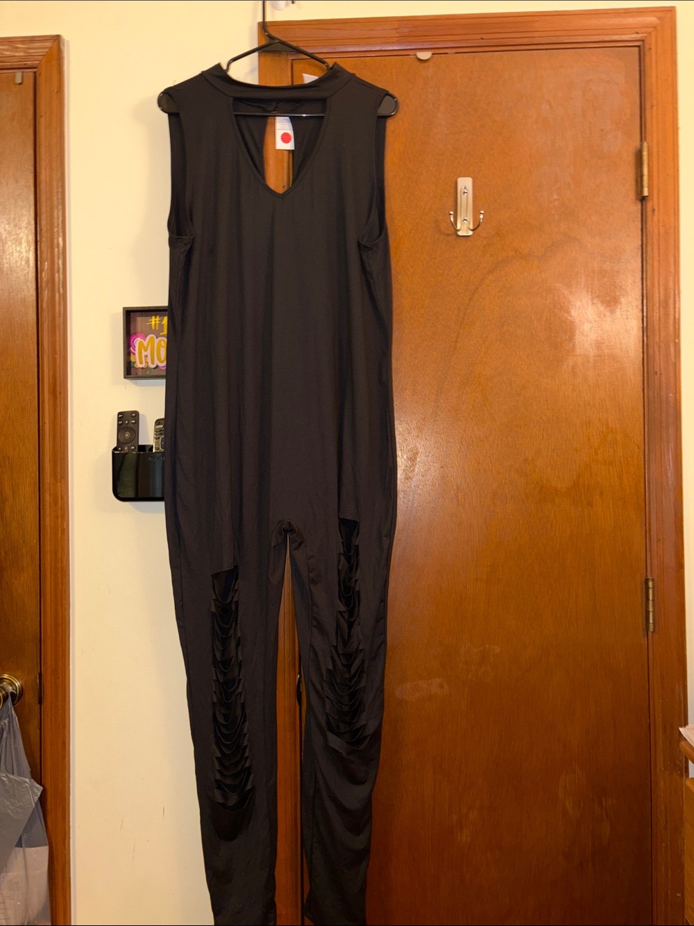 Blush Black Sleeveless Jumpsuit with Ruched Leg Detail